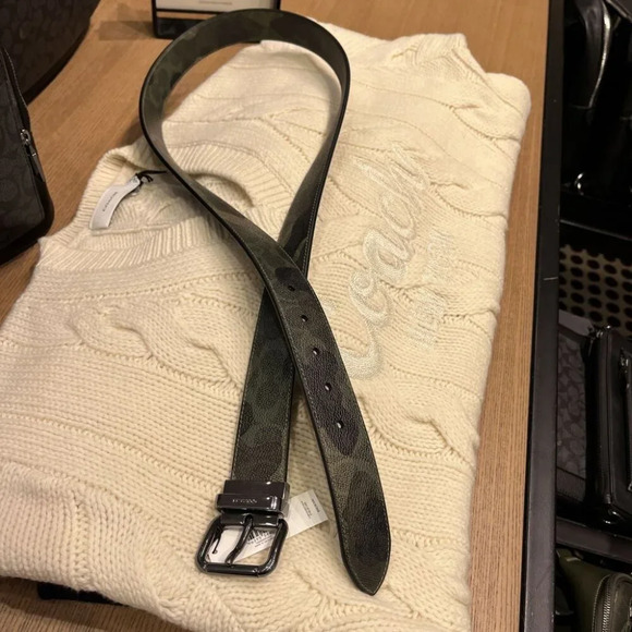 COACH ROLLER BUCKLE CUT TO SIZE REVERSIBLE BELT 38MM CY271 QBSB3 - Picture 3 of 9